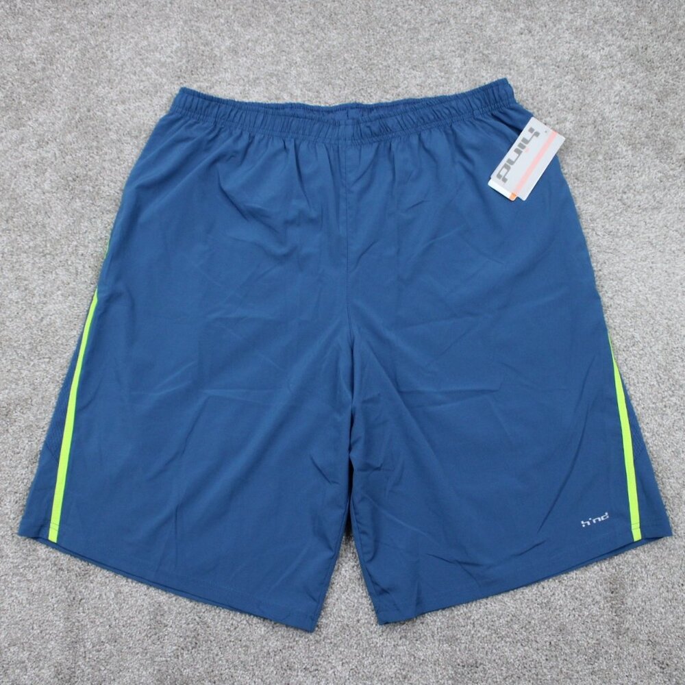 Hind Athletic Shorts NWT Adult XL Blue Running Athleisure Pockets w/ 12"‎ inseam
